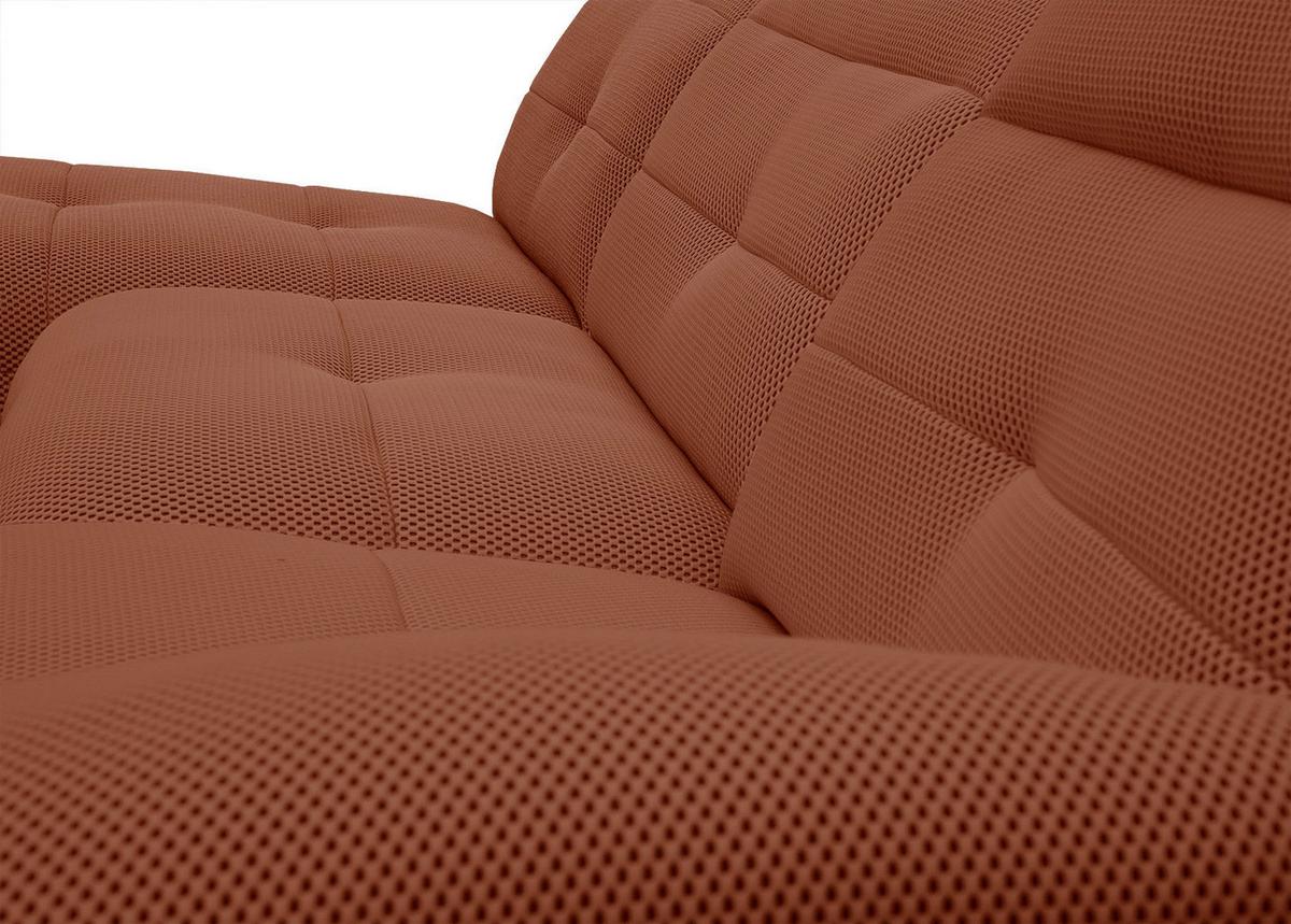 ECKSOFA TRENTO 4-Sitzer, dunkelorange - Dunkelorange/Schwarz, Holzwerkstoff/Kunststoff (165/262cm) - Wozimo