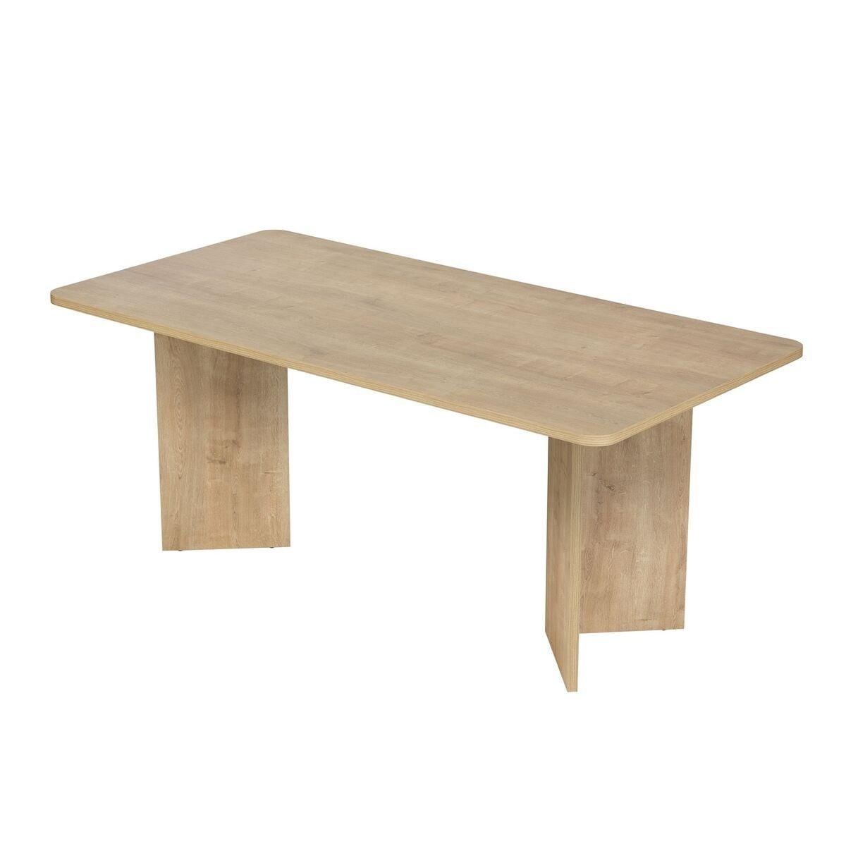 ESSTISCH mit rechteckiger Tischplatte 35/46/180 cm - Eichefarben, Holzwerkstoff (96/90/75cm) - Calicosy