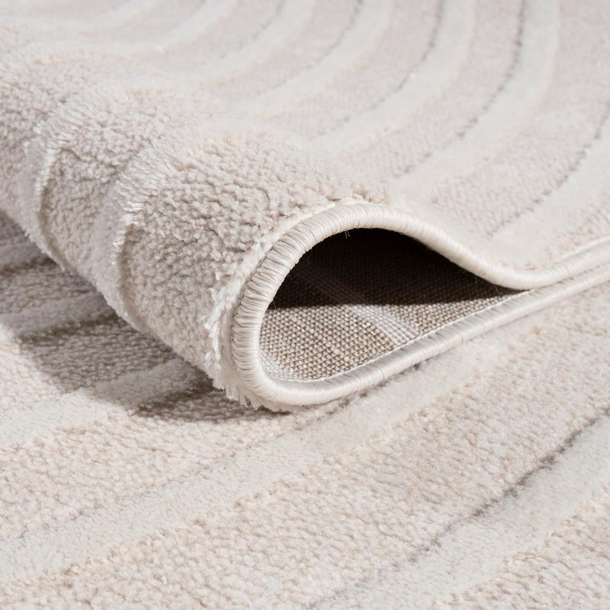 KURZFLORTEPPICH, abstrakt, Florhöhe 10 mm, Creme, 160 x 220 cm - Creme, Textil (220/160cm) - KADIMA DESIGN