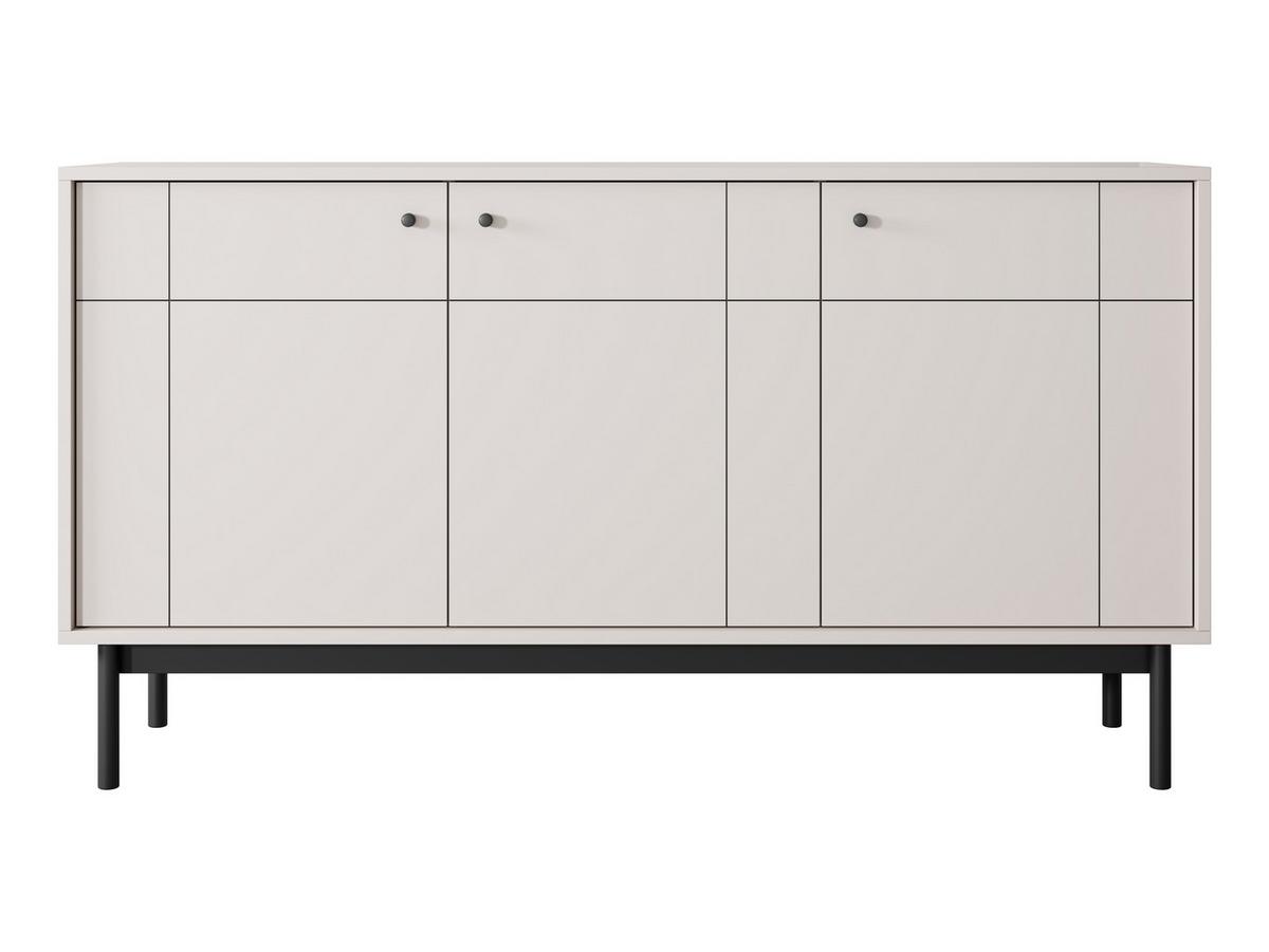 SIDEBOARD Cypressa 3T Beige 154/83/39 cm – mit Beinen auf Gestell - Beige/Schwarz, Holzwerkstoff (154/83/39cm) - AX Living