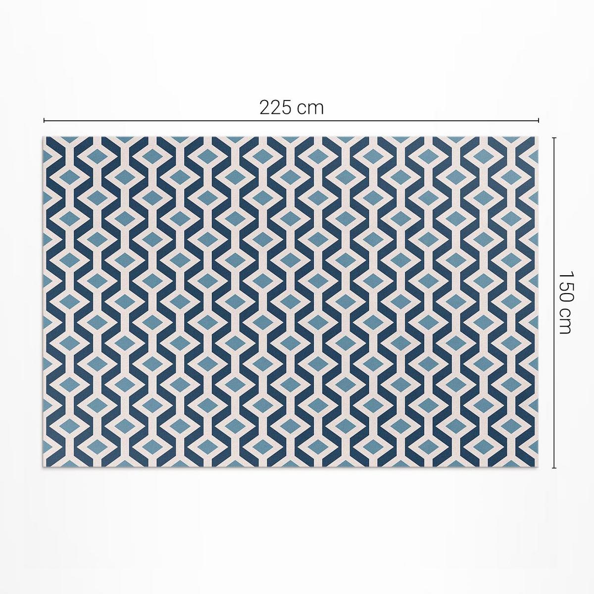 TEPPICH 150x225 cm Geometrisches Muster eines Musters - Hellblau, Kunststoff (150/225cm) - Wallfluent
