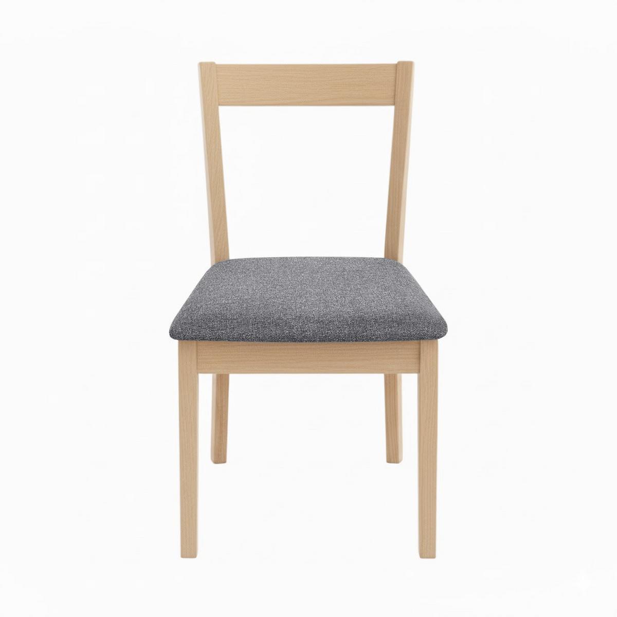 STUHL Moden mit Buchenholzbeinen, Polsterstuhl, Dunkelgrau - Dunkelgrau/Buchefarben, Holz (45/84/45cm) - Beautysofa
