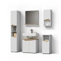 BADMÖBEL-KOMBINATION Timavo Weiß 5 Teile - Weiß, Holzwerkstoff (60/57/35cm) - Livinity®