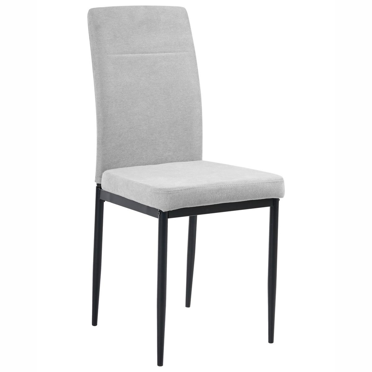 ESSZIMMERSTUHL 4er-Set Grau Riner - Schwarz/Grau, Textil (42/94/50cm) - Beliani