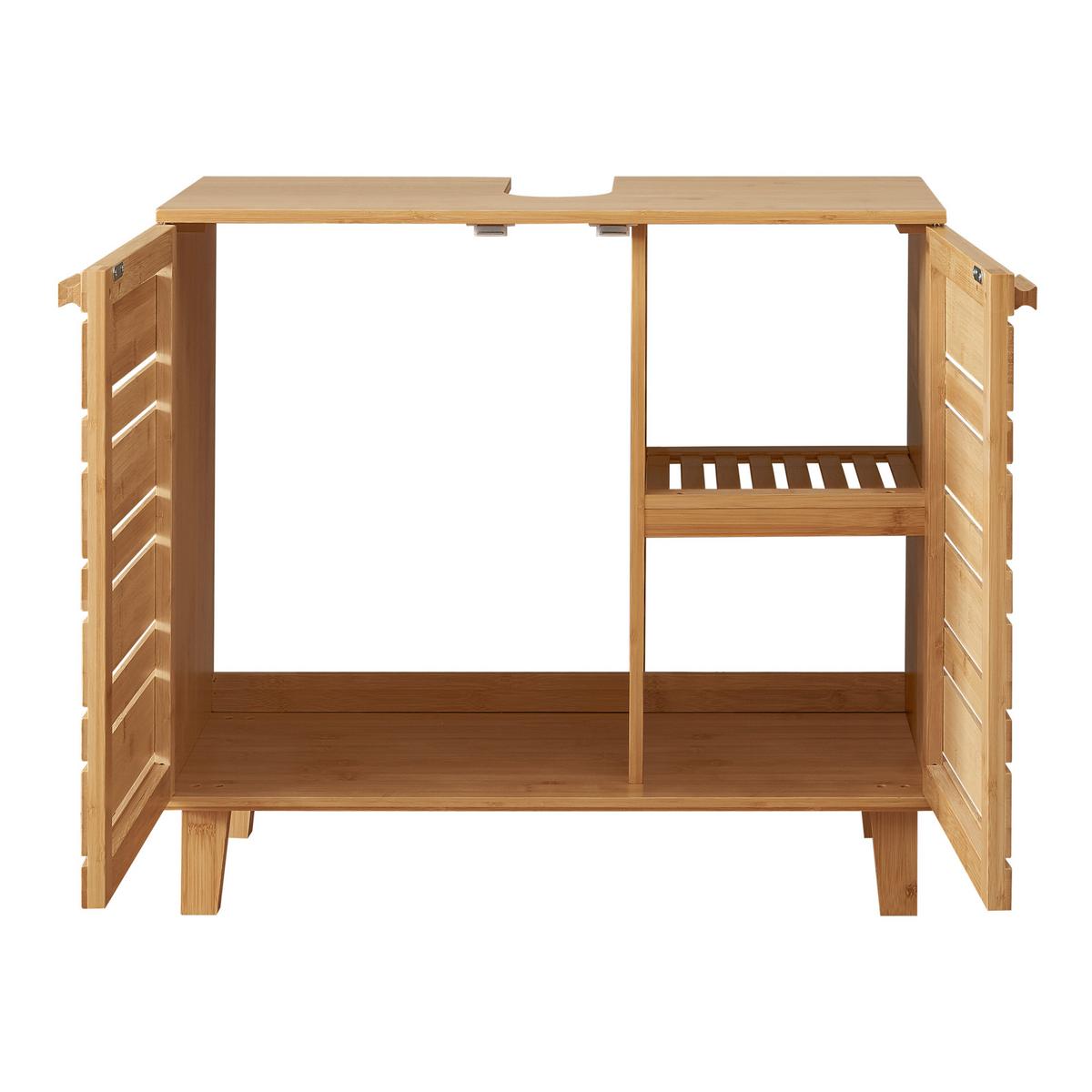 WASCHBECKENUNTERSCHRANK Epind - Naturfarben, Holz (66/60/30cm) - [en.casa]