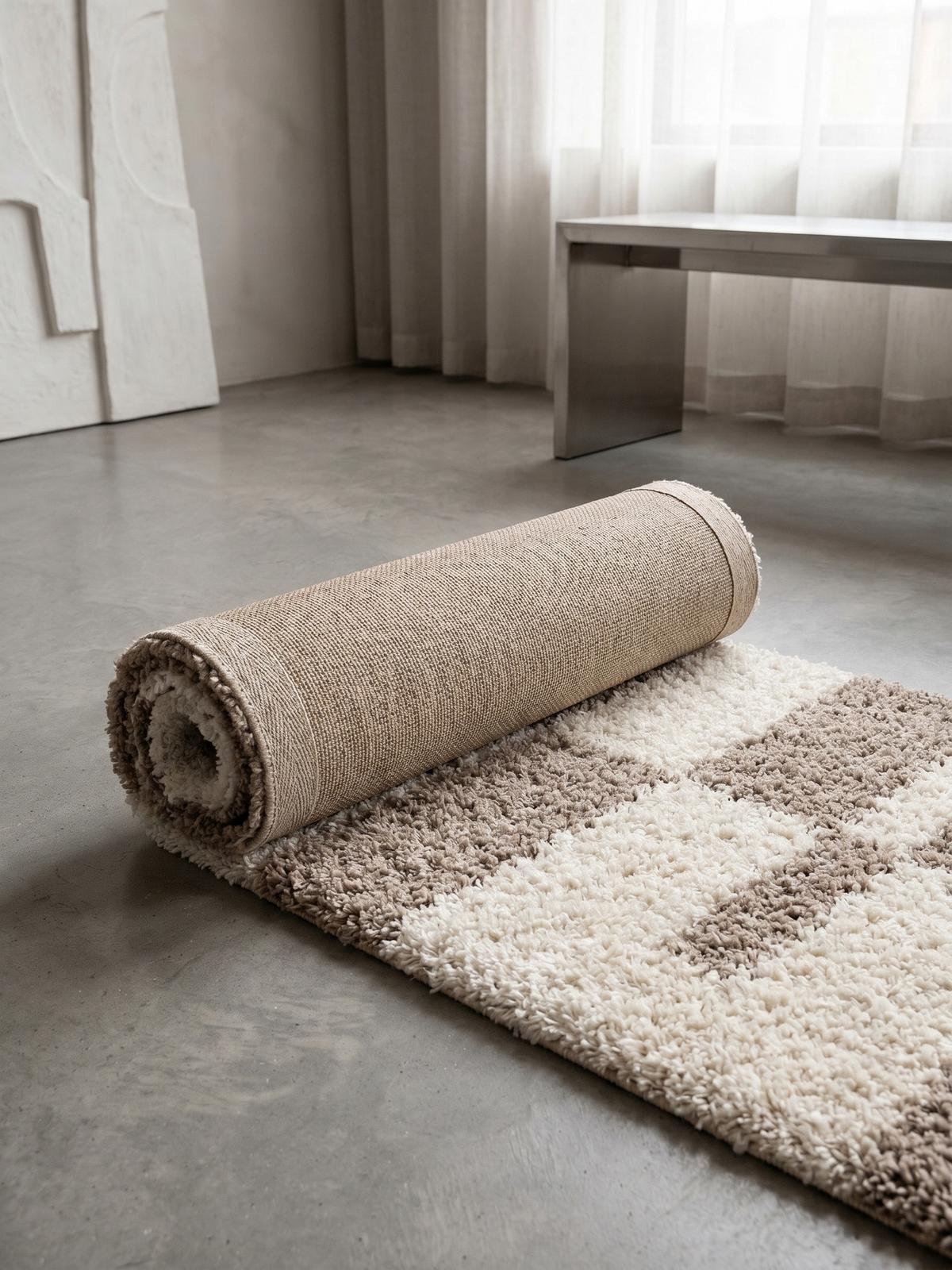 HOCHFLORTEPPICH WERFEN, kariert, Beige, 80 x 250 cm - Beige, Textil (80/250cm) - KADIMA DESIGN