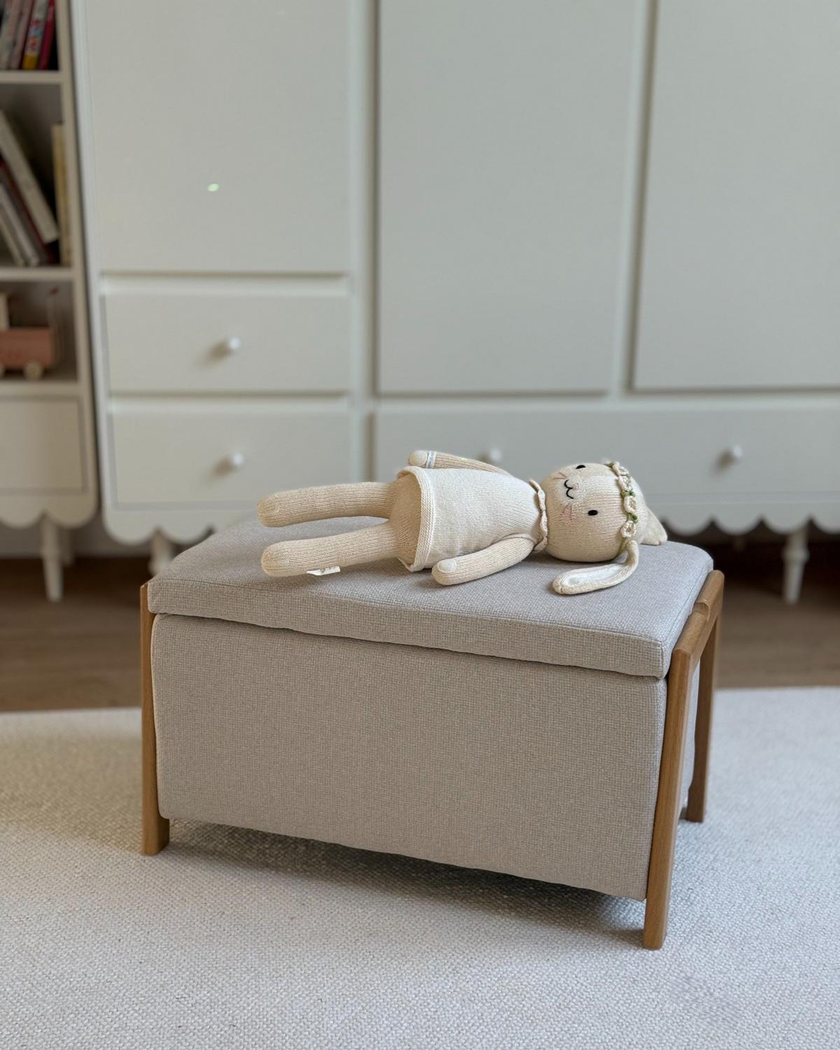 SITZBANK Beige Edland - Beige/Braun, Textil (75/44/43cm) - Beliani