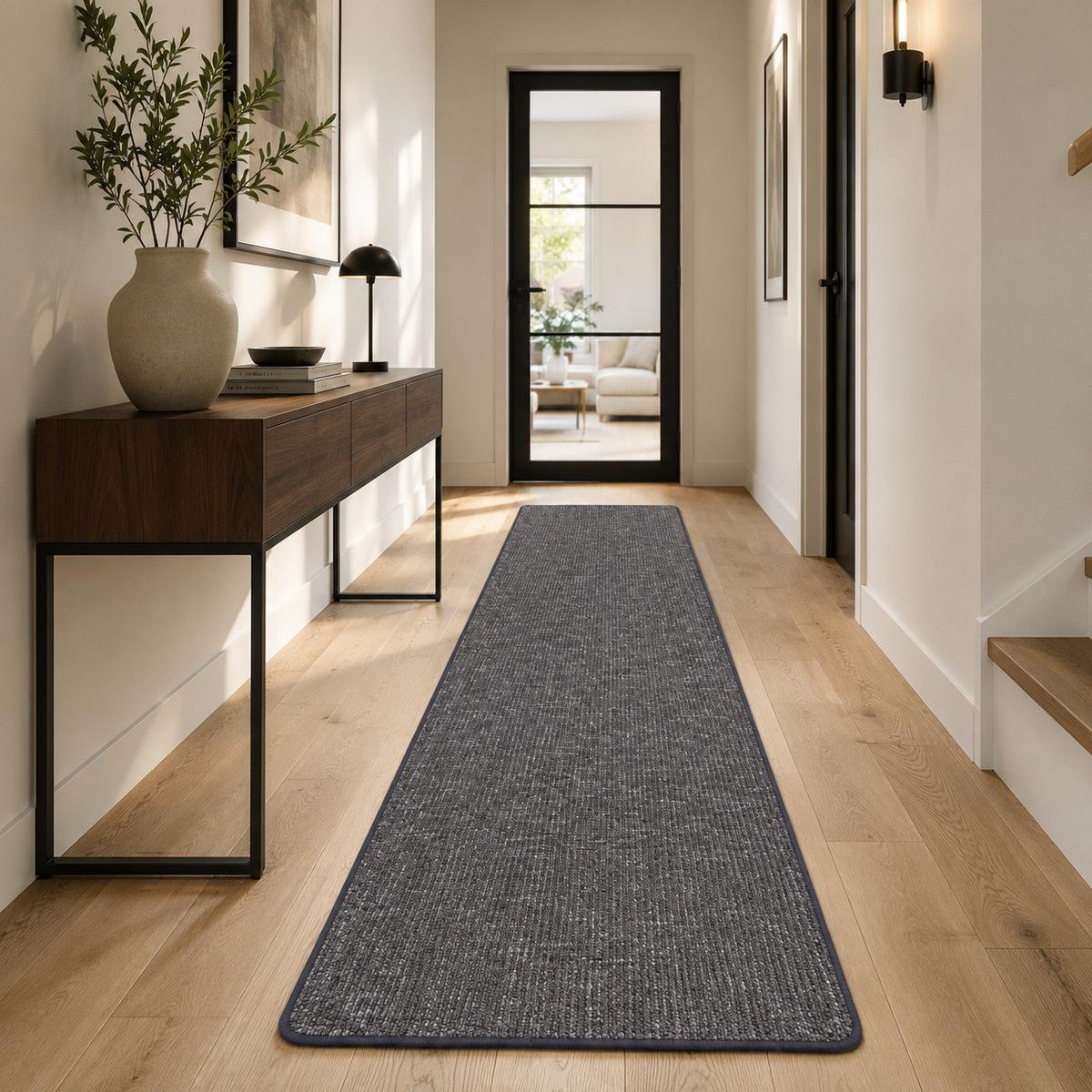 SCHLINGEN DESIGNER TEPPICH LÄUFER NIVA - Anthrazit, Textil (80/200cm) - Snapstyle