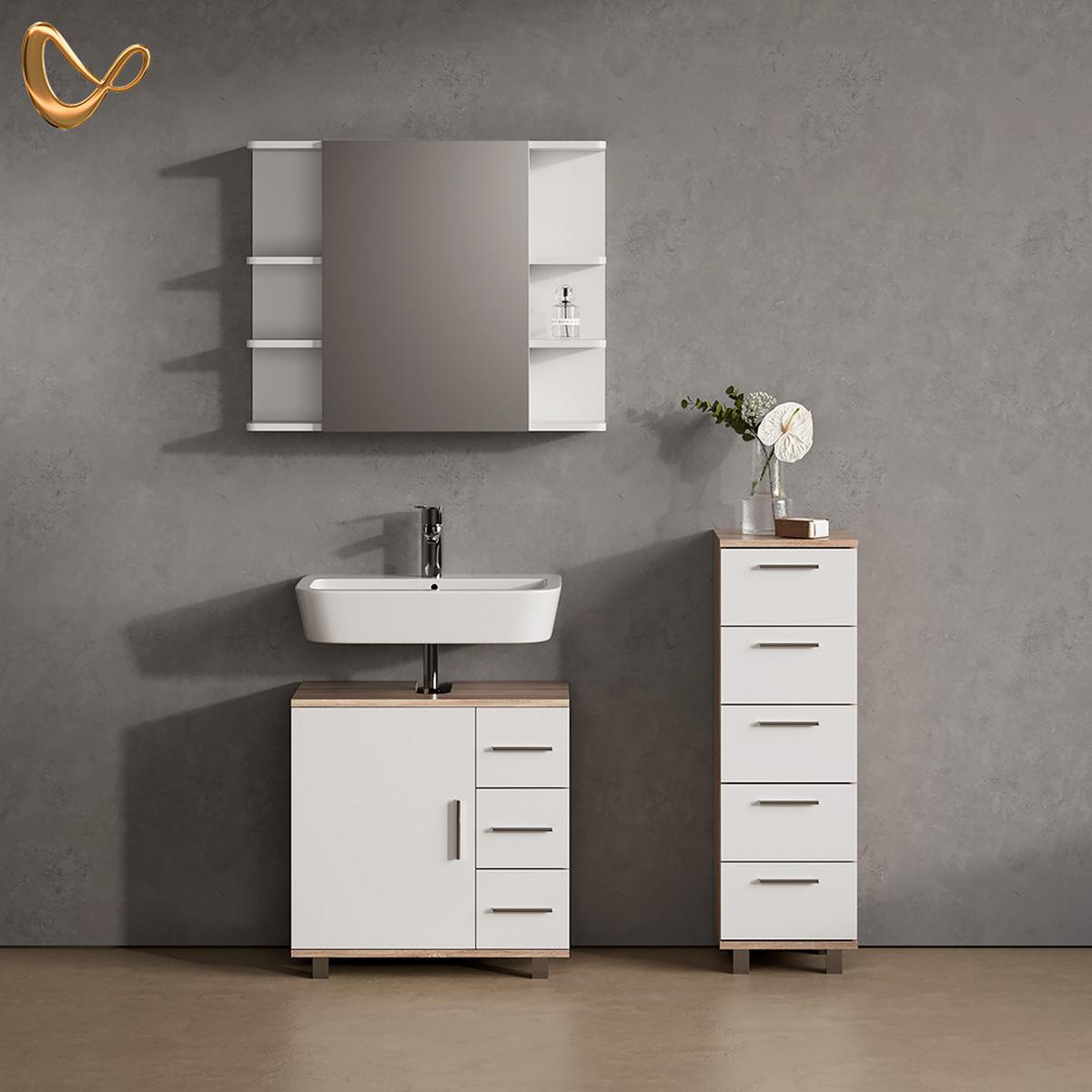 WASCHBECKENUNTERSCHRANK Eisak Sonoma 60 x 60 cm - Sonoma Eiche, Holzwerkstoff (60/60/33cm) - Livinity®
