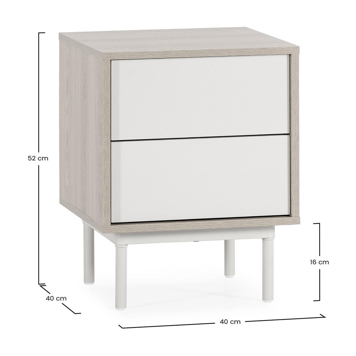 NACHTTISCH Cuzco 2 schubladen Eichenfarbe/grau - Grau, Holzwerkstoff (40/52/40cm) - VS Venta-stock