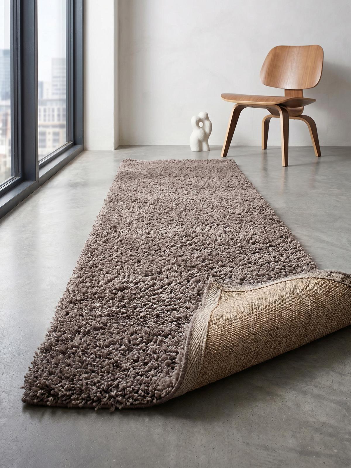 HOCHFLORTEPPICH RHEIN, einfarbig, aus Polypropylen, Taupe, 80 x 150 cm - Braun, Textil (80/150cm) - KADIMA DESIGN