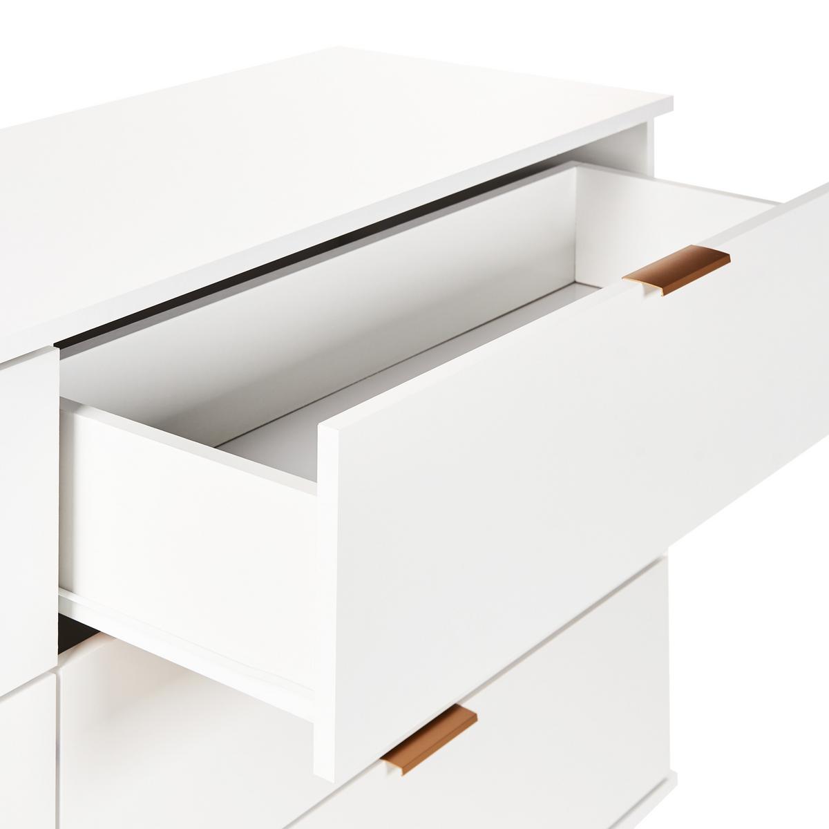 KOMMODE mit 6 Schubladen Weiß Walpole - Weiß, Holzwerkstoff (158/76/40cm) - Beliani