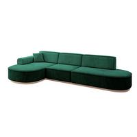 ECKSOFA Ottomane Links MARI-L2-v1 - 328x171x83 cm Grün Velours - Grün, Holzwerkstoff/Textil (328/171cm) - ALTDECOR