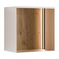 METALLREGAL QUADRO mit LED Beleuchtung - Kaschmir/Eiche Artisan, Holzwerkstoff (33/33/20cm) - Lookway