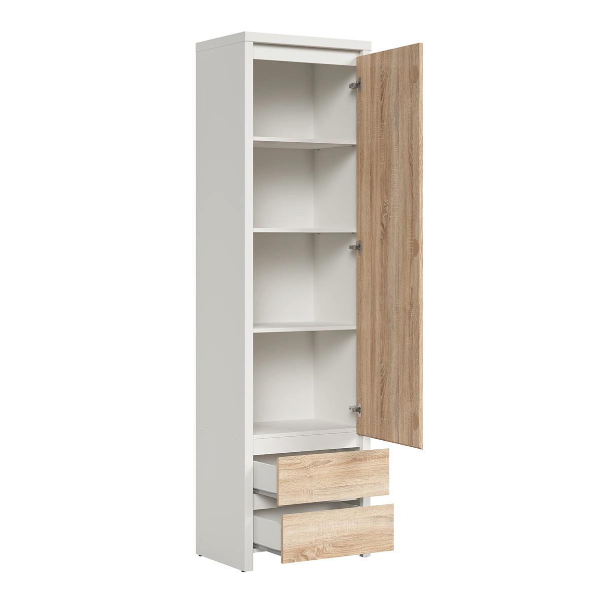 SCHRANK 1 Tür Soren Holz und Weiß - Weiß, Holzwerkstoff (56/200.5/40.5cm) - Petits-meubles