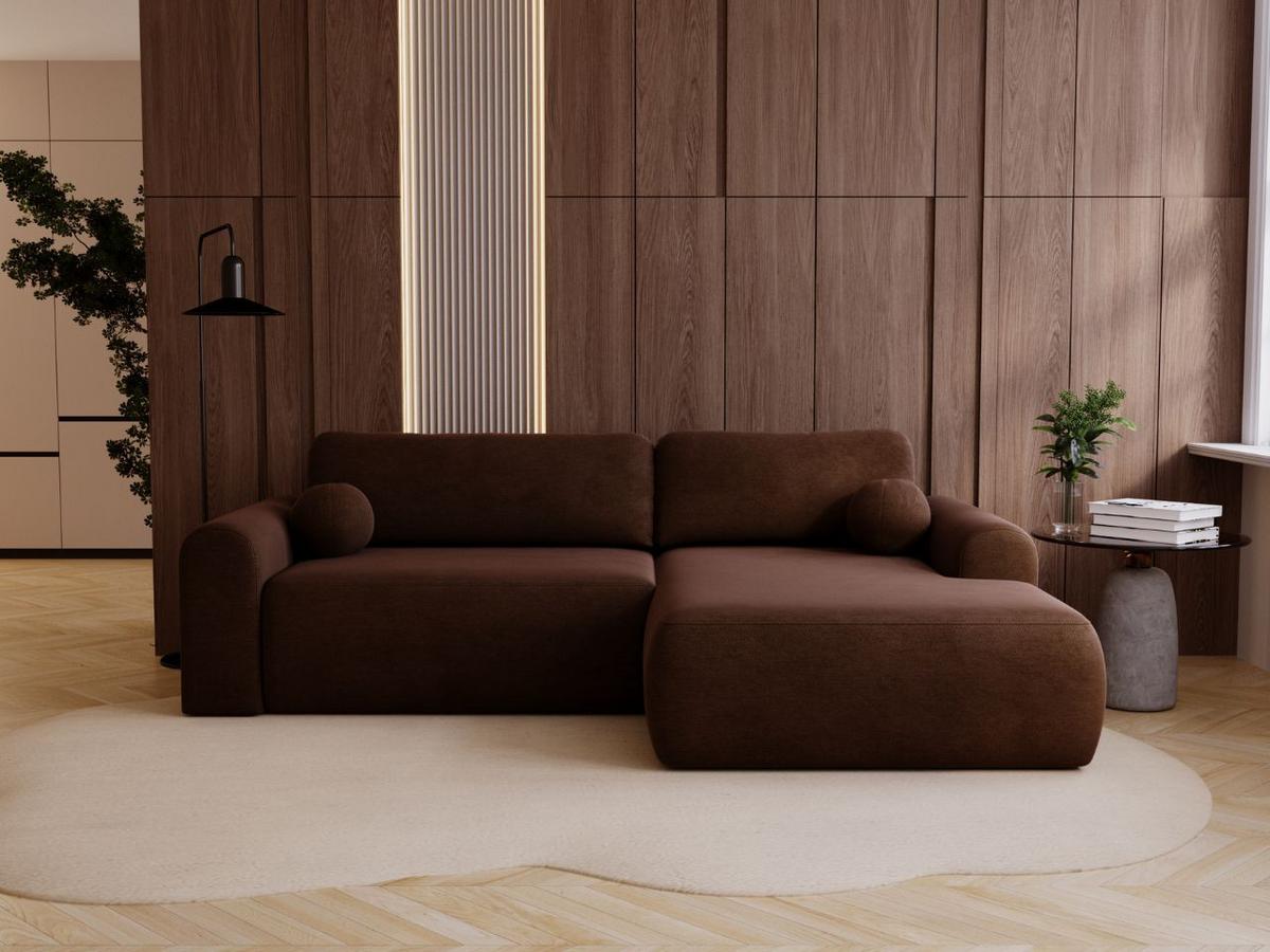 ECKSOFA Savana Dunkelbraun Links - Dunkelbraun, Holz/Textil (257/177cm) - Graingold