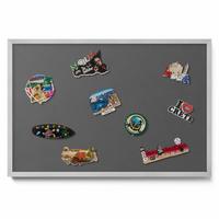 MAGNETTAFEL 60x40 cm Silberner Rahmen Dunkelgrau - Schlammfarben, Metall (60/50/0.4cm) - TULUP