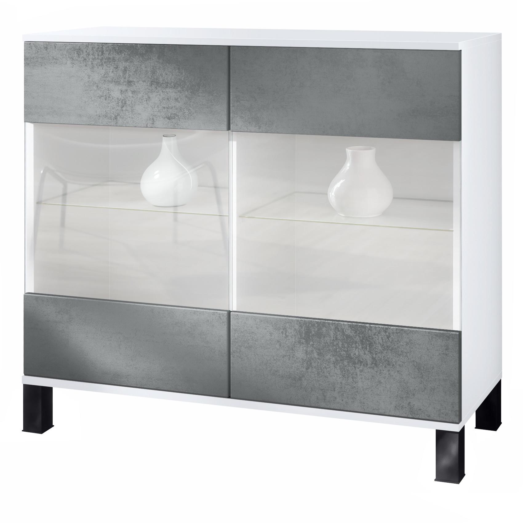 KOMMODE Bari Beton Dunkel Optik - Dunkelgrau, Holzwerkstoff (92.5/84.5/35cm) - Vladon