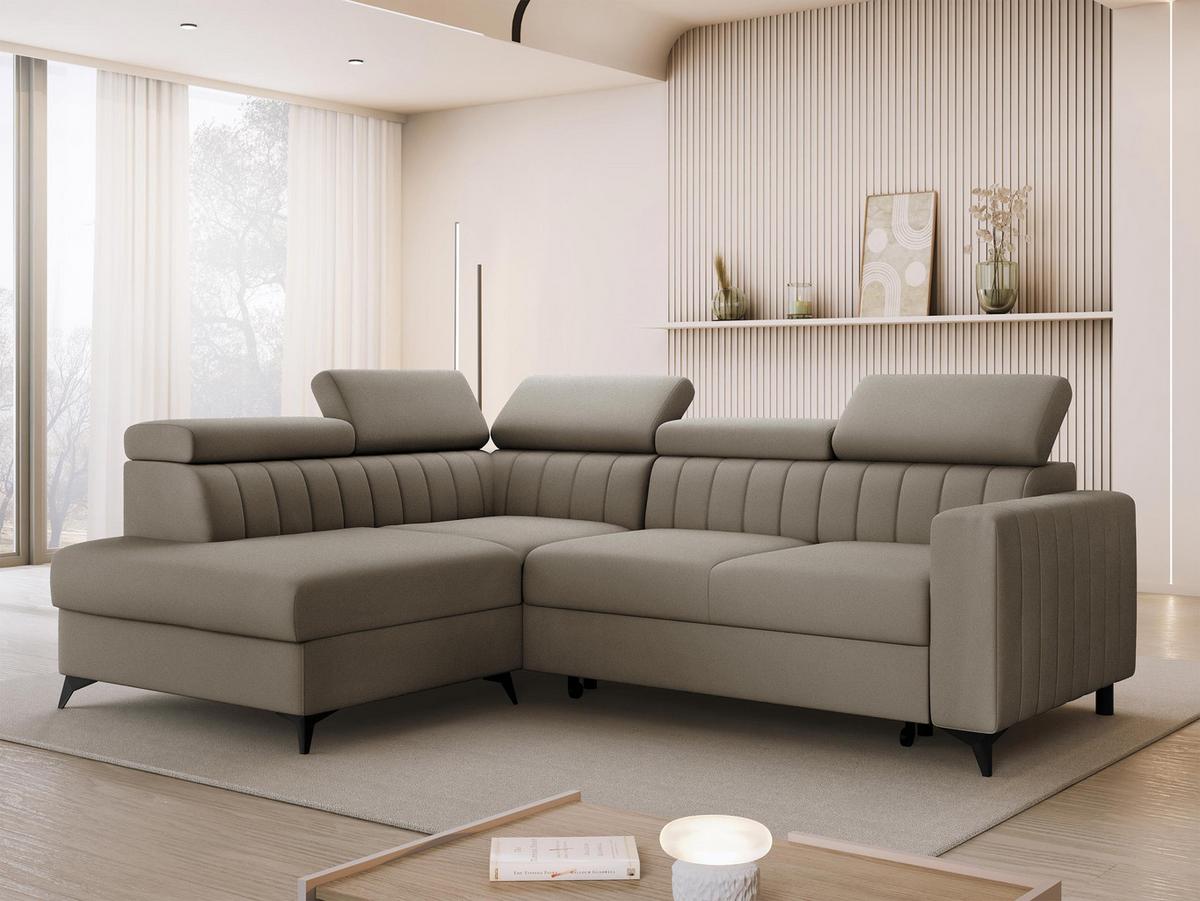 ECKSOFA Milano 2RRLXP, Seite: Links LXP+R+2R - Beige, Holz/Textil (249/195cm) - MIRJAN24