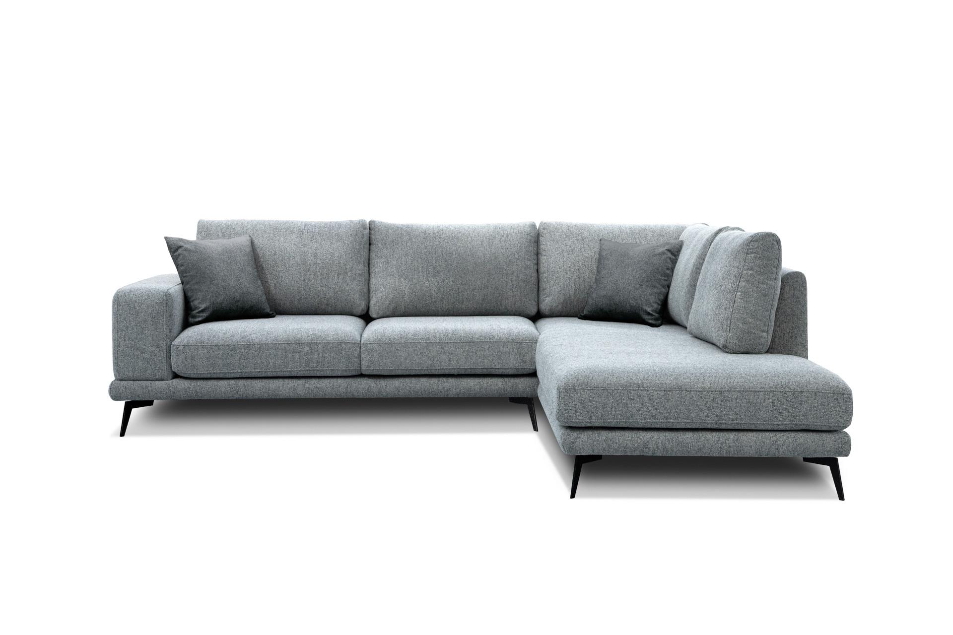 ECKSOFA MEDIOLANE 5-Sitzer, silberfarben - Silberfarben, Holzwerkstoff/Textil (282/219cm) - Wozimo