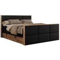 BOXSPRINGBETT ALBERO 2 KING DUO 140/200 Schwarz Kunstleder - H3 - Schwarz, Holz/Textil (140/200cm) - MKS