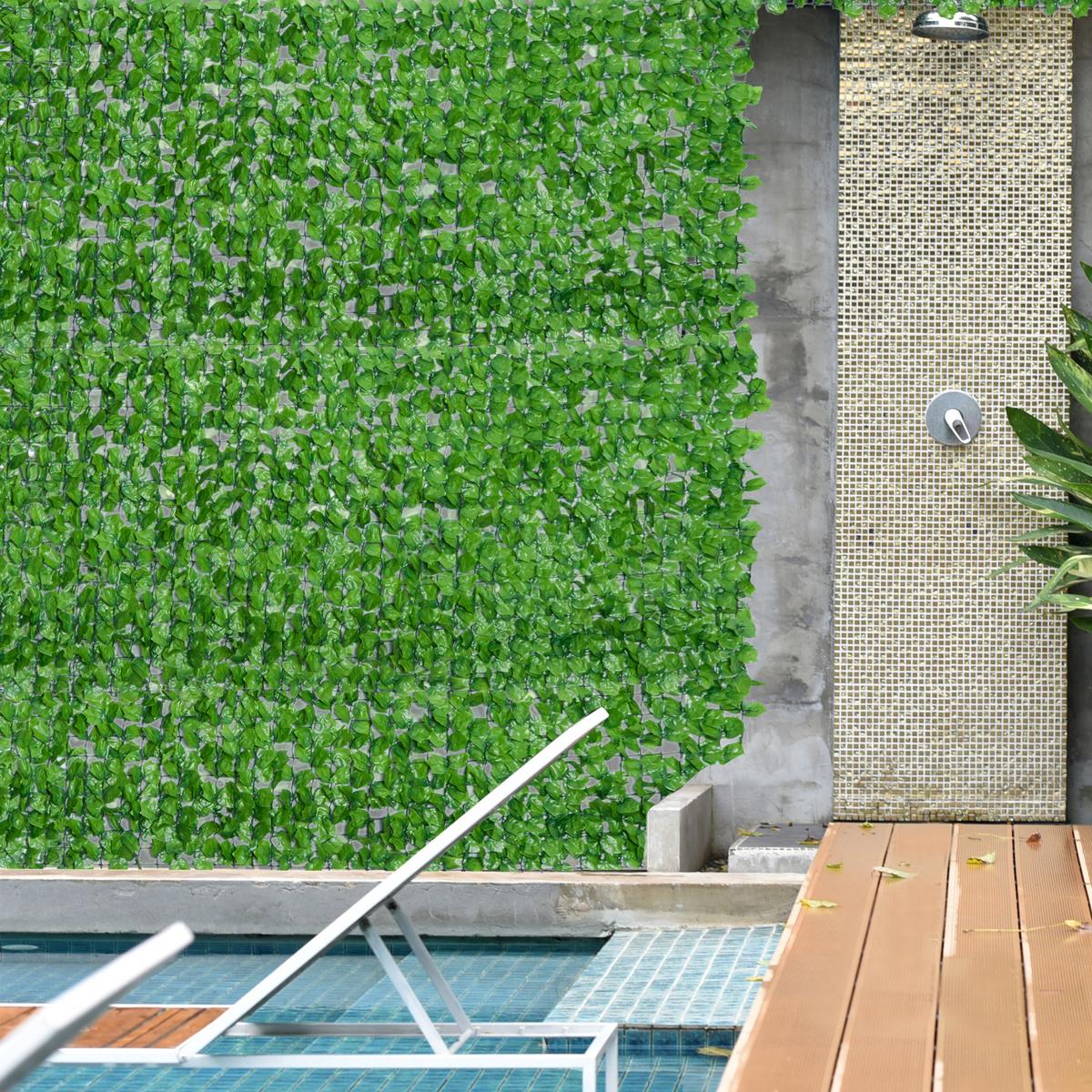 KÜNSTLICHE Hecke Sichtschutzhecke Terrasse Wanddekoration Wanddekoration - Grün, Kunststoff (150/150cm) - Outsunny