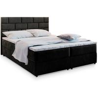 BOXBETT KERLO 160x200 cm mit Matratze und Topper - Schwarz - Schwarz, Holz (160/200cm) - MASSENO