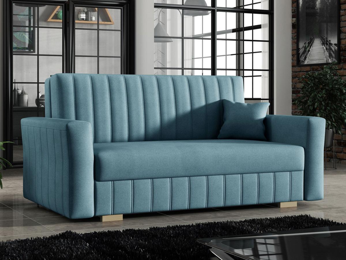 SCHLAFSOFA Viva Glam III - Naturfarben/Hellblau, Holz/Kunststoff (160/85/98cm) - MIRJAN24