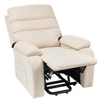 ELEKTRISCHER-FERNSEHSESSEL mit Fußstütze Stoff Hellbeige Rise - Beige, Textil (80/105/91cm) - Beliani