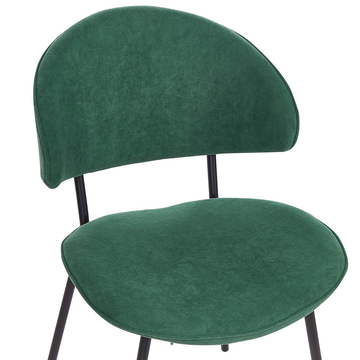 ESSZIMMERSTUHL 2er-Set Polsterbezug Grün Kiana - Grün, Textil/Metall (50/81/59cm) - Beliani