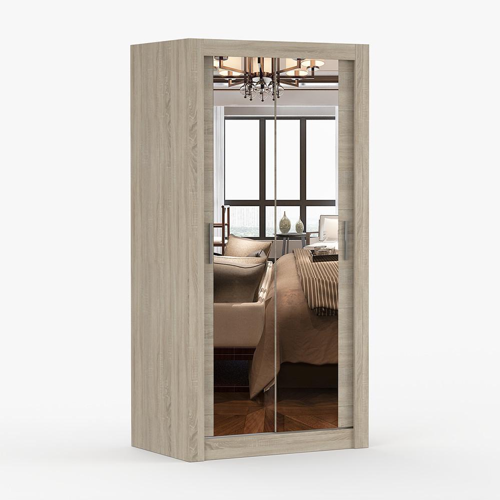 KLEIDERSCHRANK Milan 100 cm, 100/200/64, 2-türig, Sonoma-Eiche - Sonoma Eiche, Holzwerkstoff (100/200/64cm) - imoebel24