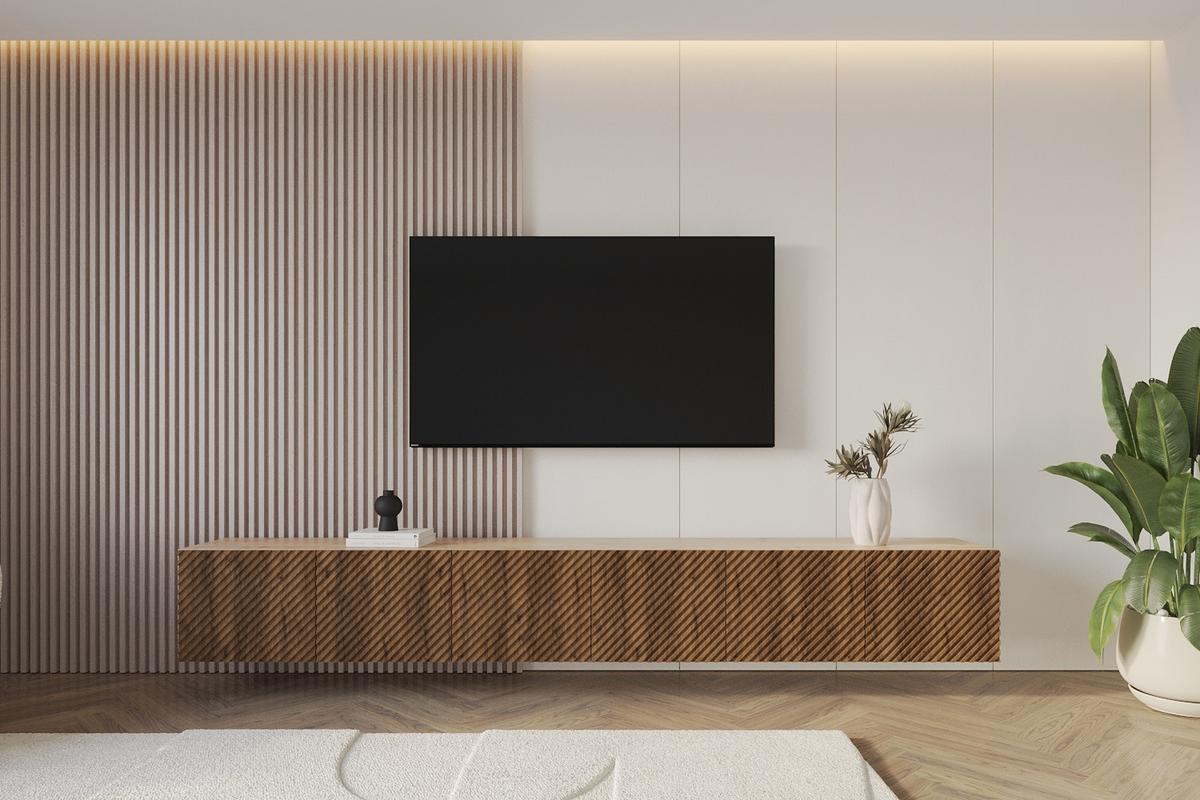 LOWBOARD ZENO-W 3x100x40x40 cm - Artisan / Katania - Weiß, Holzwerkstoff (300/40/40cm) - ALTDECOR