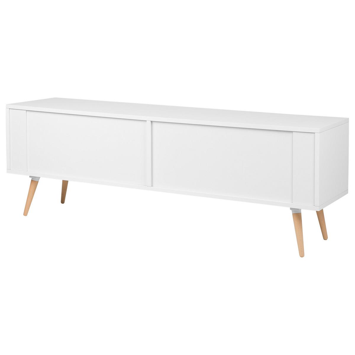 TV-MÖBEL Weiß, Grau, Hellbraun INDIANA 40/160/55 cm - Weiß, Holzwerkstoff (160/55/40cm) - Beliani