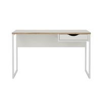 SCHREIBTISCH mit 1 Schublade und Metallgestell function 130/48,4/76,8 cm - Weiß, Holzwerkstoff (130/48.4/76.8cm) - Calicosy