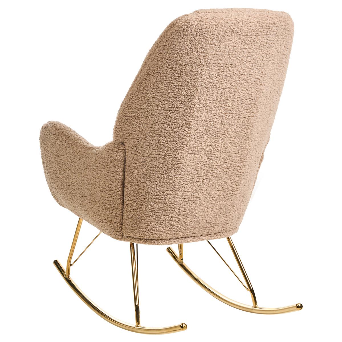 SCHAUKELSESSEL Beige Gulsele - Beige/Goldfarben, Textil (70/105/95cm) - Beliani