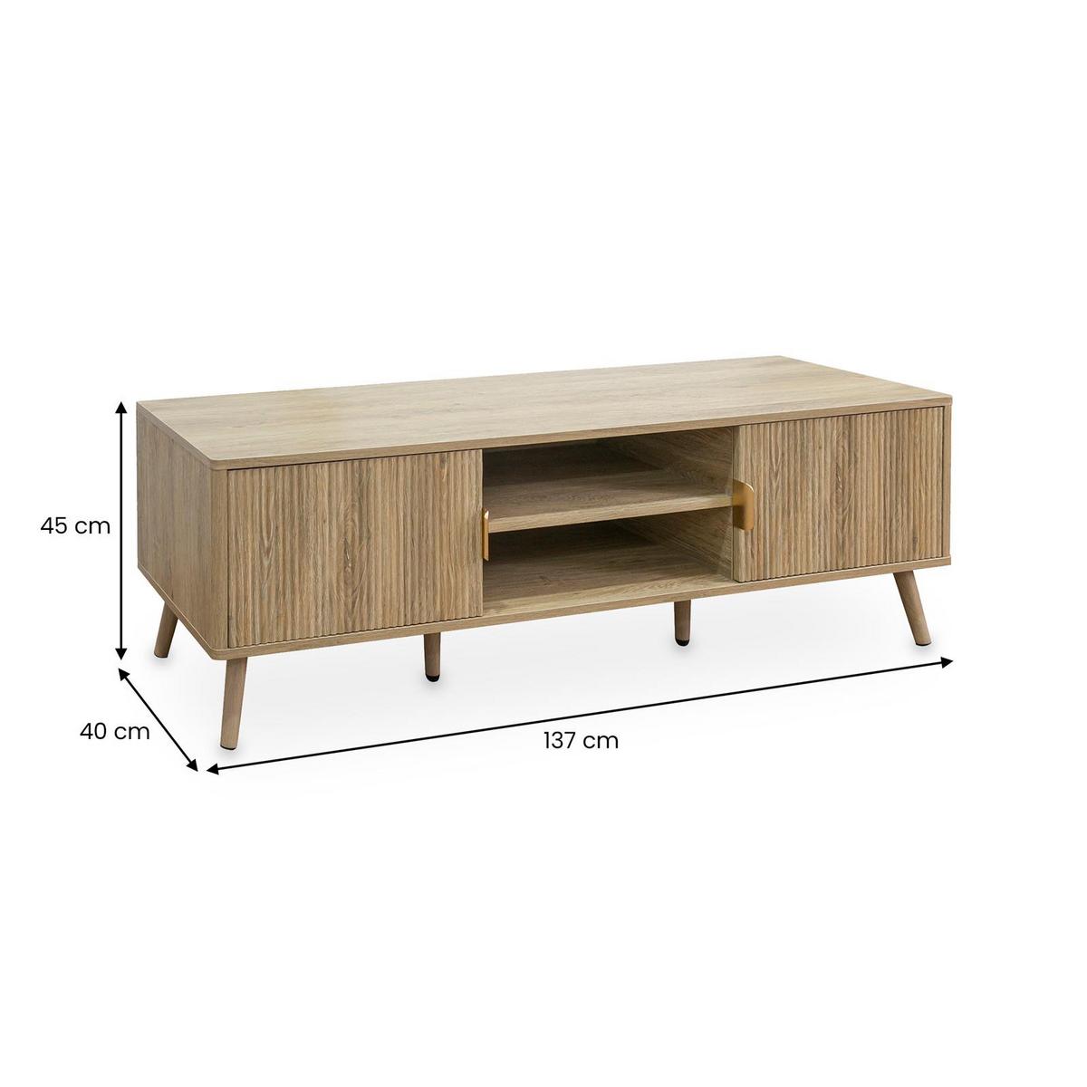 LOWBOARD ALMA Eiche - Eichefarben, Holzwerkstoff (137/45/40cm) - IDIMEX