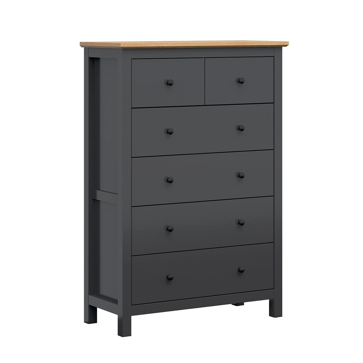 KOMMODE Duck Anthrazitgrau und Holz - Grau, Holzwerkstoff (101/145/44cm) - Petits-meubles