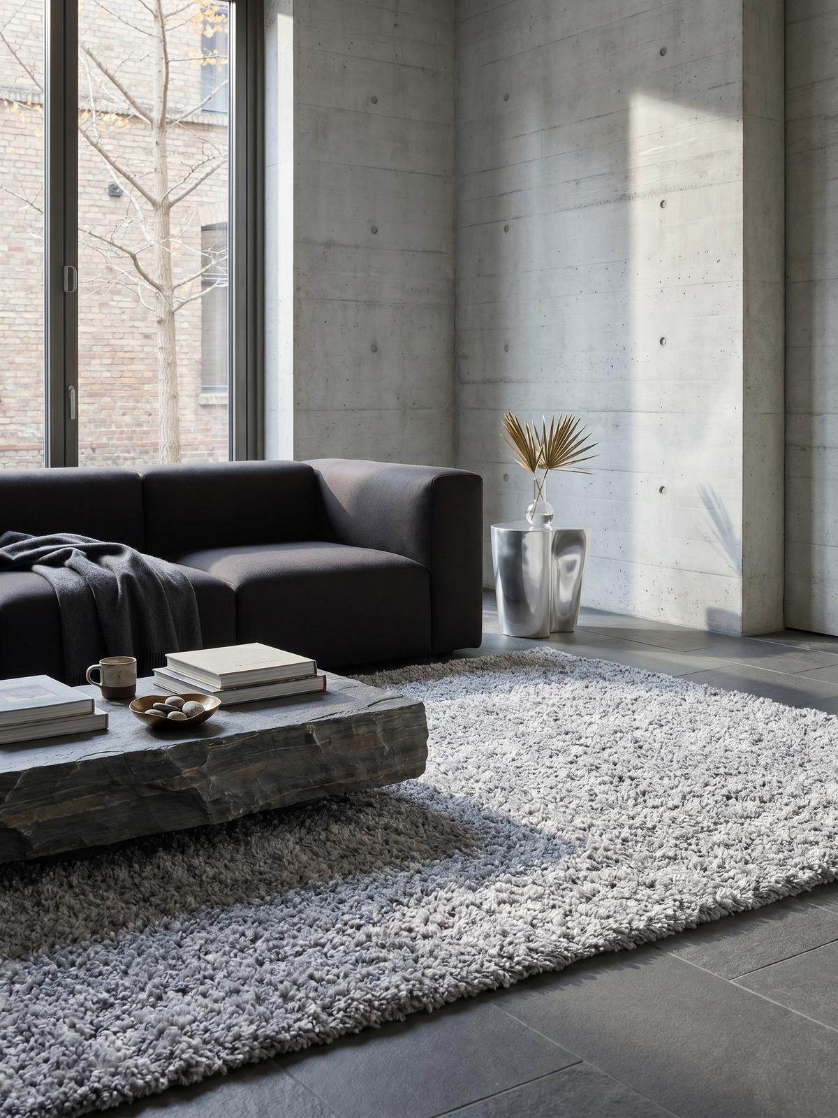 HOCHFLORTEPPICH RHEIN, einfarbig, aus Polypropylen, Hellgrau, 100 x 200 cm - Grau, Textil (200/100cm) - KADIMA DESIGN