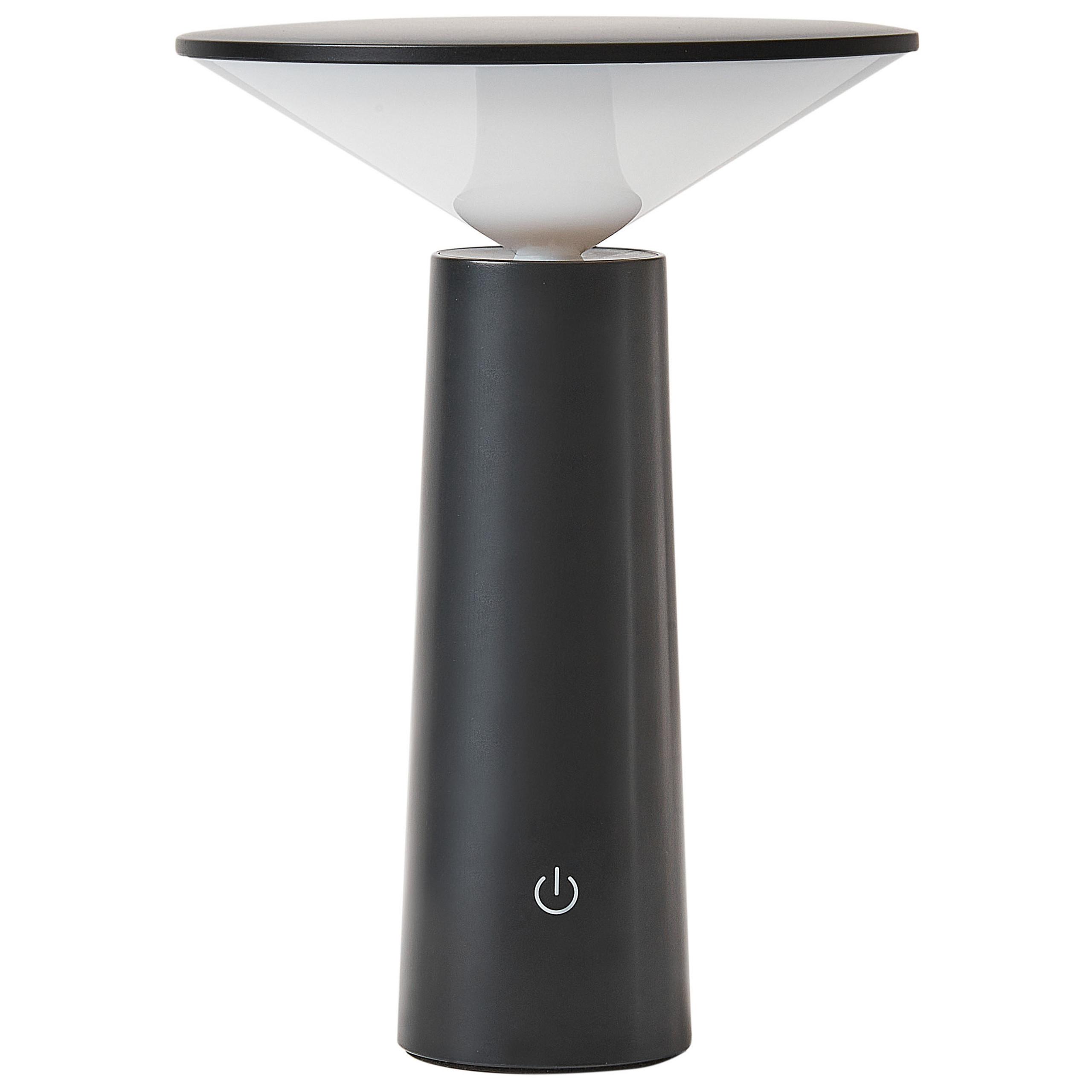 LED-TISCHLEUCHTE Schwarz Levira - Schwarz, Metall (14/14/19cm) - Beliani