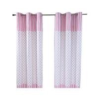 ÖSENVORHANG Herzen blickdicht 2er-Set, 137/228 cm - Rosa, Textil (137/228cm) - Homescapes