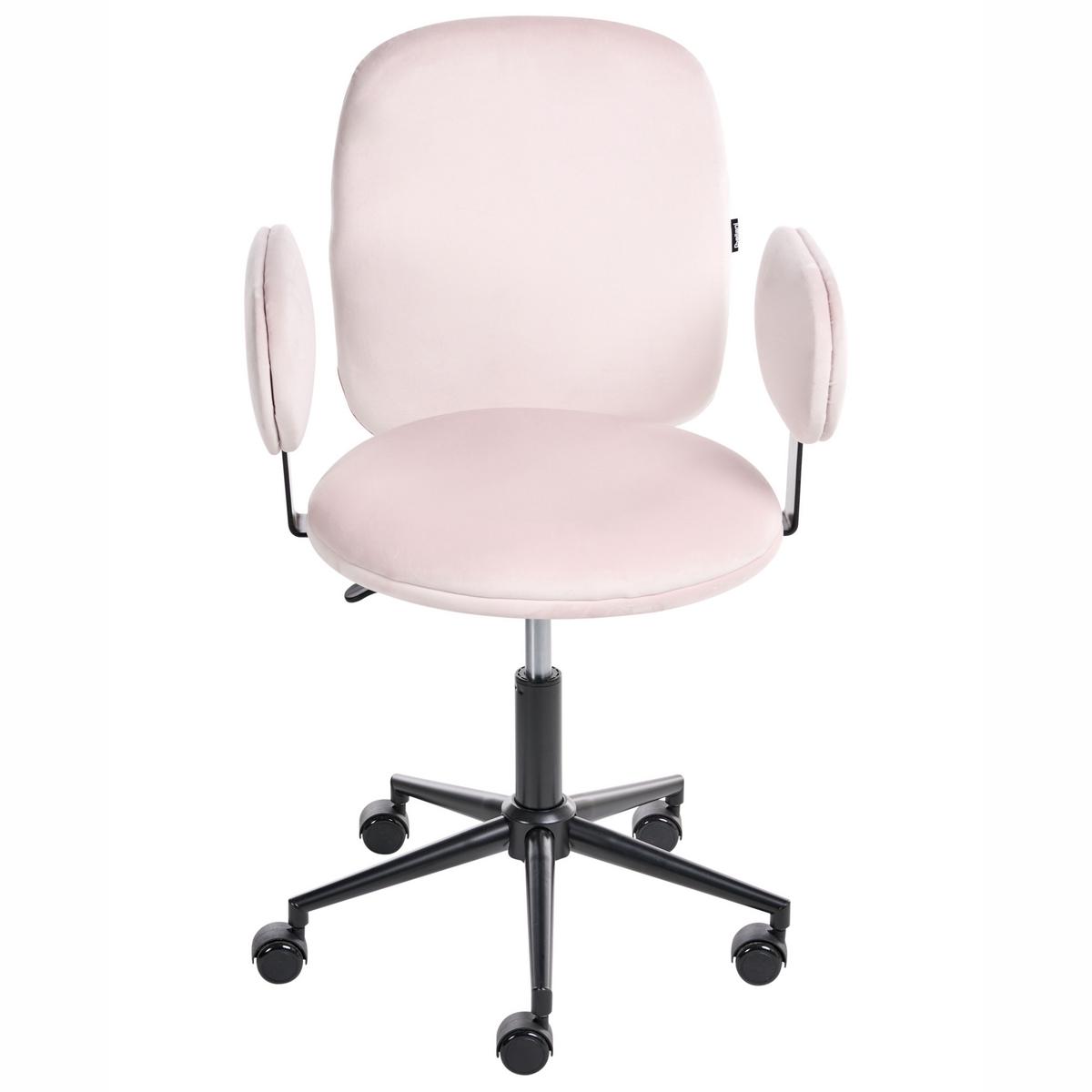 SCHREIBTISCHSTUHL Pastellrosa Moraga - Pink/Schwarz, Textil (58/80/58cm) - Beliani