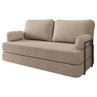 BETTSOFA NIKSI aus Schaumstoff Bucle-Stoff Beige Schlaffunktion - Beige, Textil (170/86/80cm) - MASSENO