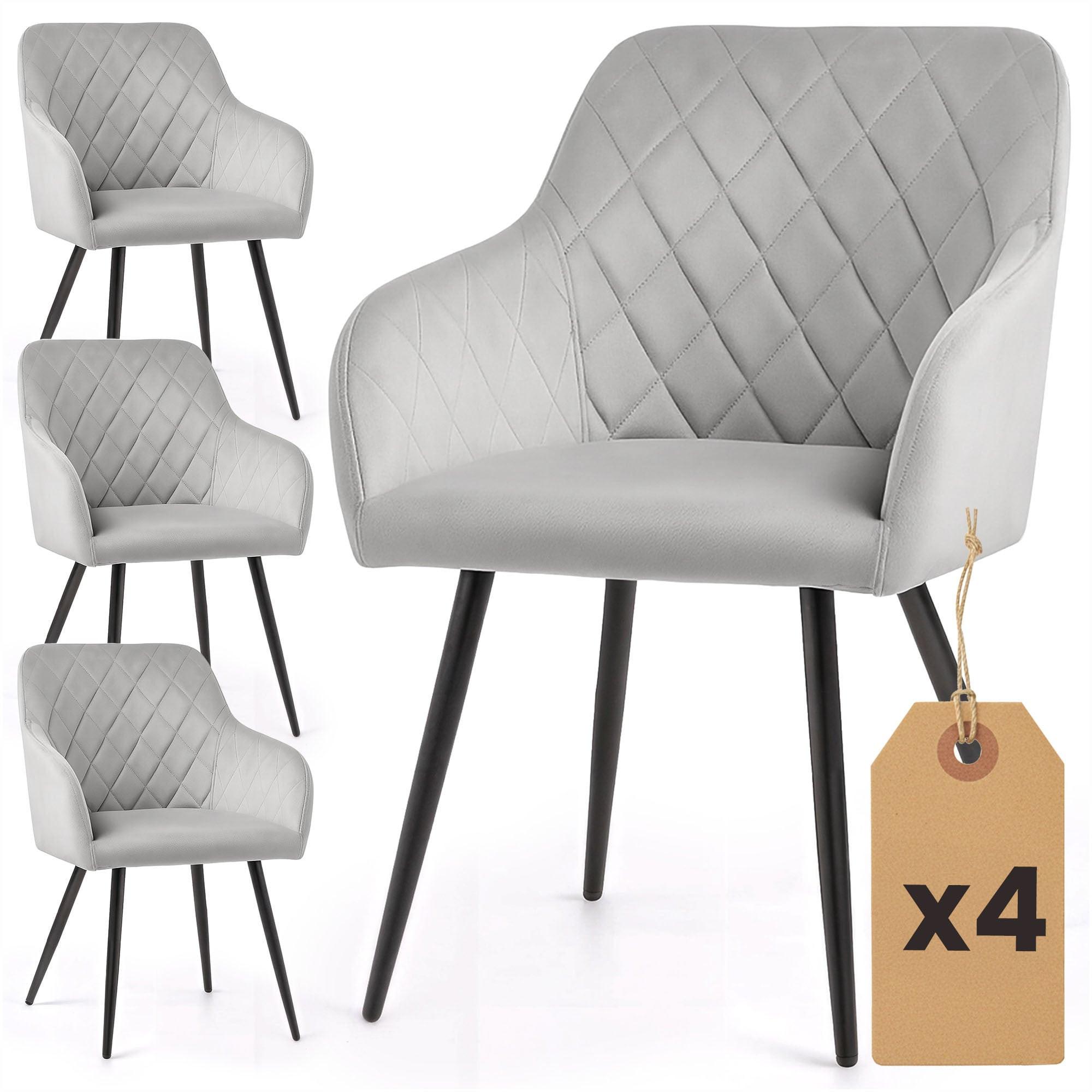 POLSTERSTUHL 4er Set, Metallbeine Grau, Schwarz 54,5/82/58 - Schwarz/Grau, Textil (55/82/52cm) - RAUMHIRSCH FURNITURE