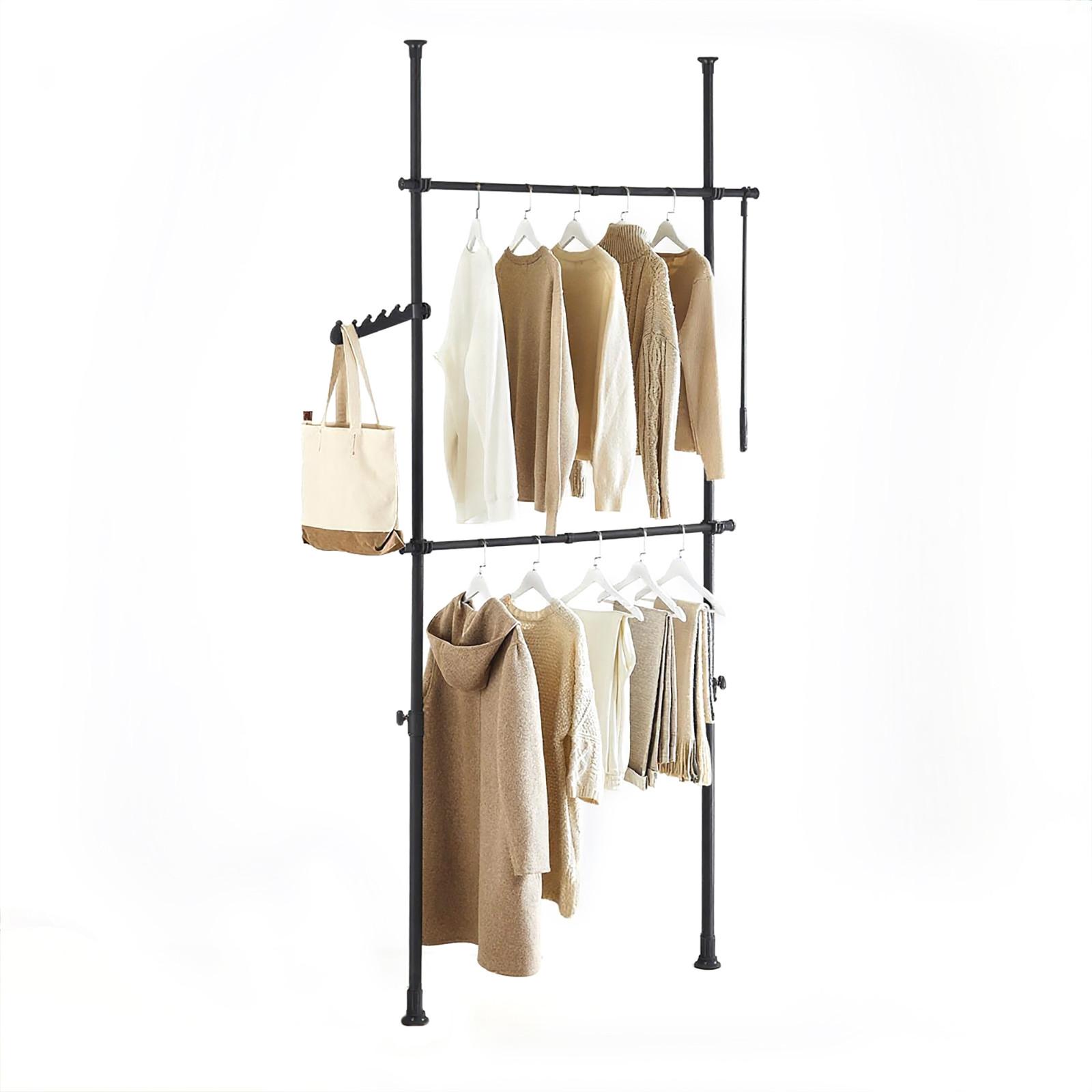 TELESKOP KLEIDERSTÄNDER Schwarz, B(75–126) × H(200–295) cm - Schwarz, Kunststoff (126/295/1cm) - SoBuy