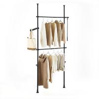TELESKOP KLEIDERSTÄNDER Schwarz, B(75–126) × H(200–295) cm - Schwarz, Kunststoff (126/295/1cm) - SoBuy