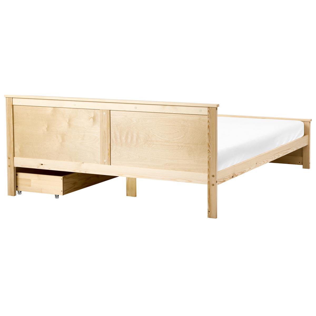BETT mit 2 Schubladen 180/200 cm Kiefernholz Hellbraun Dauphin - Hellbraun, Holz (180/200cm) - Beliani
