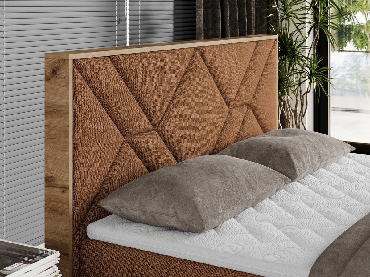 BOXBETT GUNAR - 160/200 Orange Struktur - H3 - Orange, Holz/Textil (160/200cm) - MKS