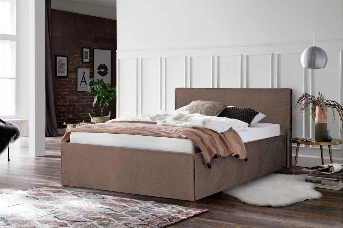 POLSTERBETT bali Coffee 200 x 200 x 40 cm Bettkasten Mit hochwertiger Matratze H2 (bis 100 kg) und Lattenrost - Braun, Holz (200/200cm) - Halmon Schlafkomfort Betten 