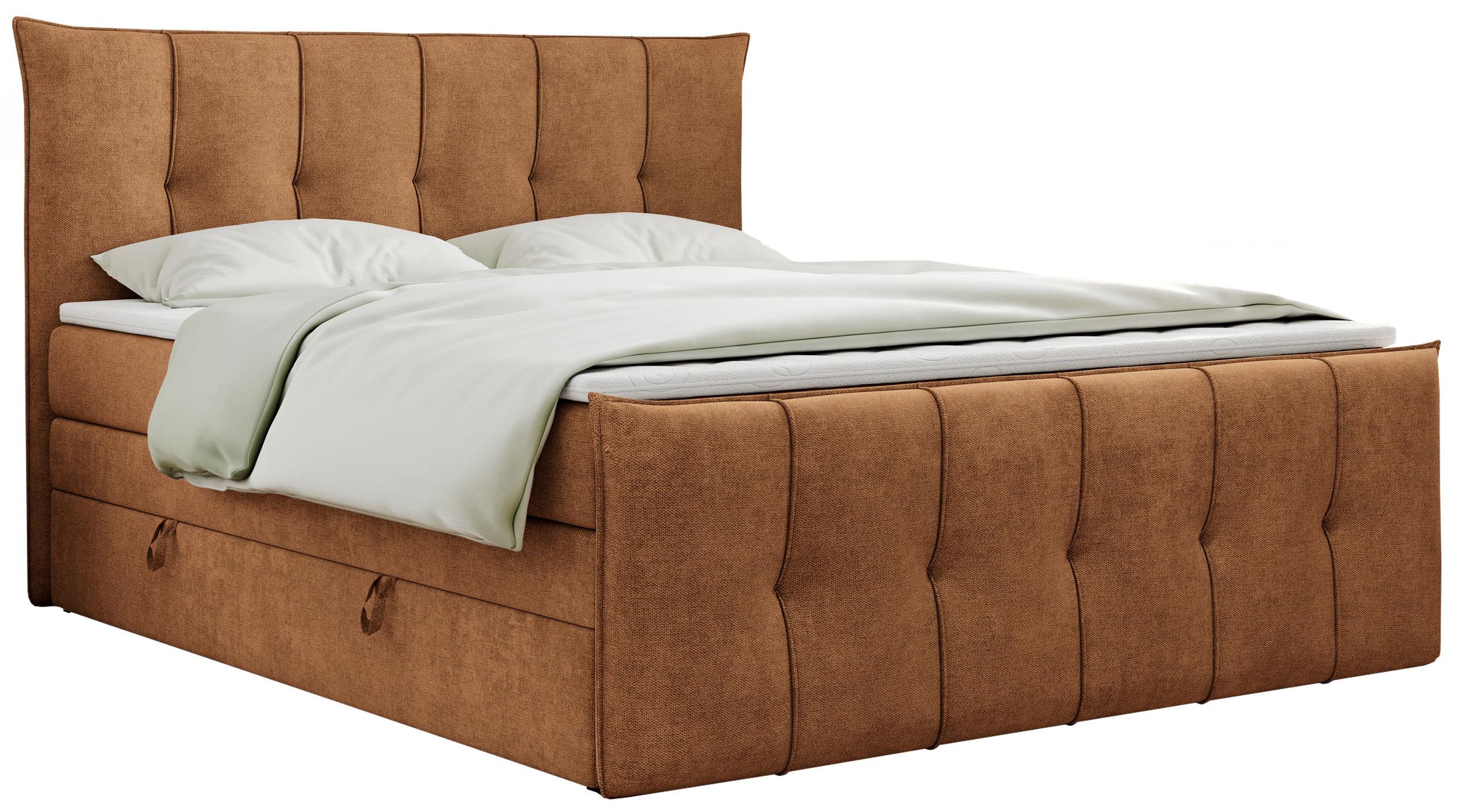 BOXSPRINGBETT PREMIUM 11 KING 120/200 Orange Struktur - H4 - Orange, Holz/Textil (120/200cm) - MKS