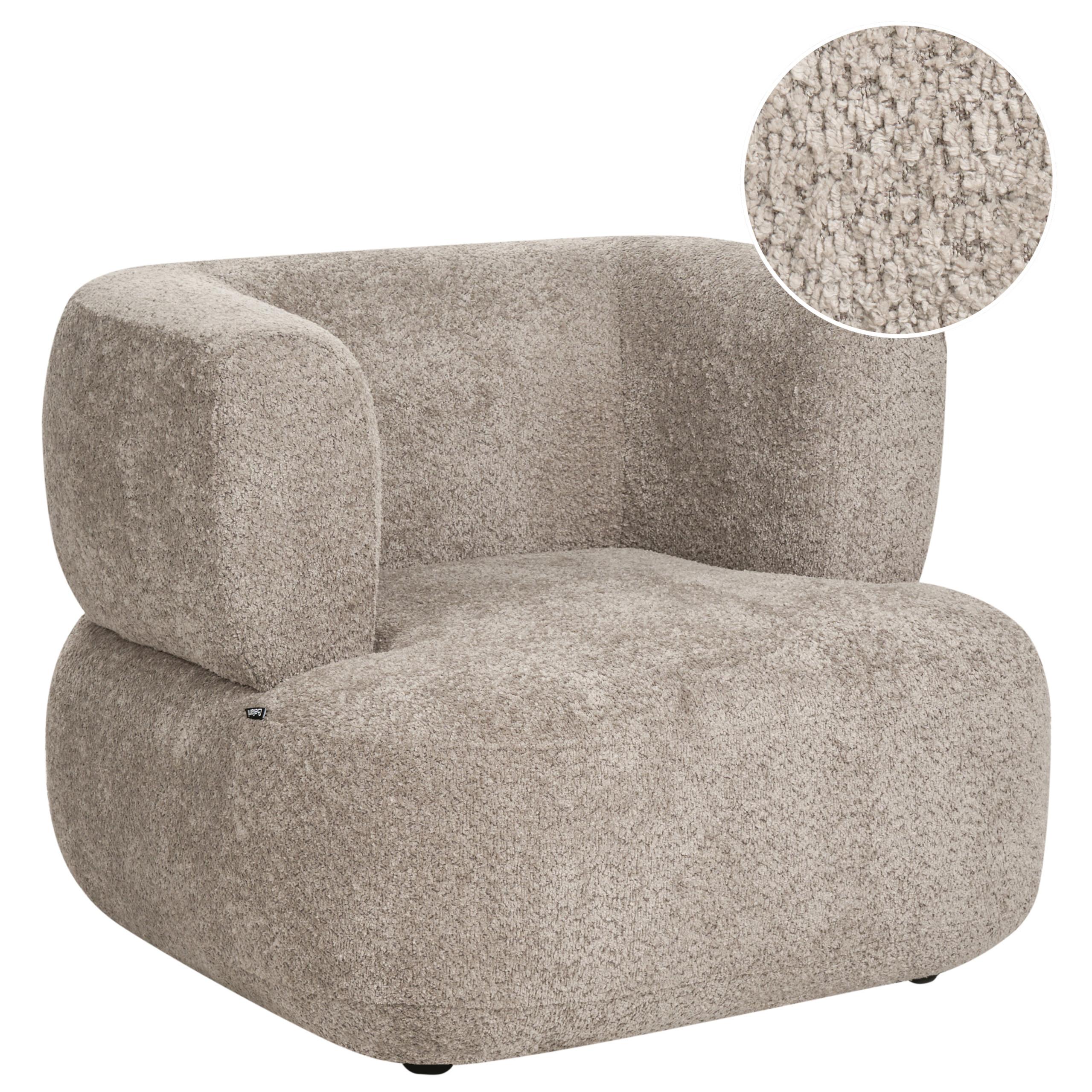 SESSEL Chenillegewebe Taupe Lohja - Taupe, Textil (92/73/88cm) - Beliani